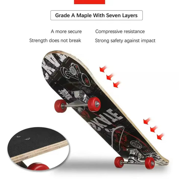 Skate Board with Helmet, Knee & Elbow Pads