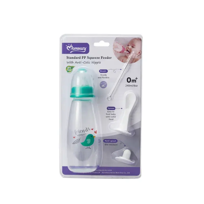 OBM Squeezable Feeder Spoon Free Shipping Baby Feeding Bottle Baby Feeding Bottle With Spoon
