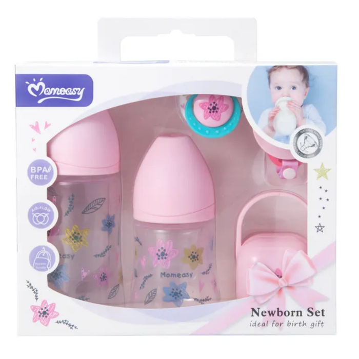 In Stock Hot Selling Baby Gift Products for New Born Baby Feeding Bottle Set Silicone Nipple Bottle for Baby Feeding