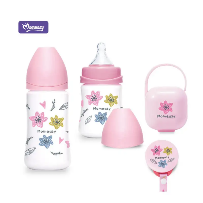 In Stock Hot Selling Baby Gift Products for New Born Baby Feeding Bottle Set Silicone Nipple Bottle for Baby Feeding