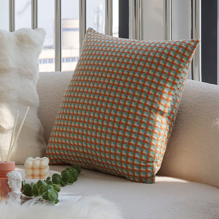 Plaid Knitted Custom Cushion Cover Ultra Soft Polyester Decor Pillow Cases for Home
