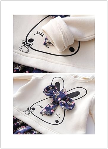 Girls Floral Bunny Long Sleeve Dress