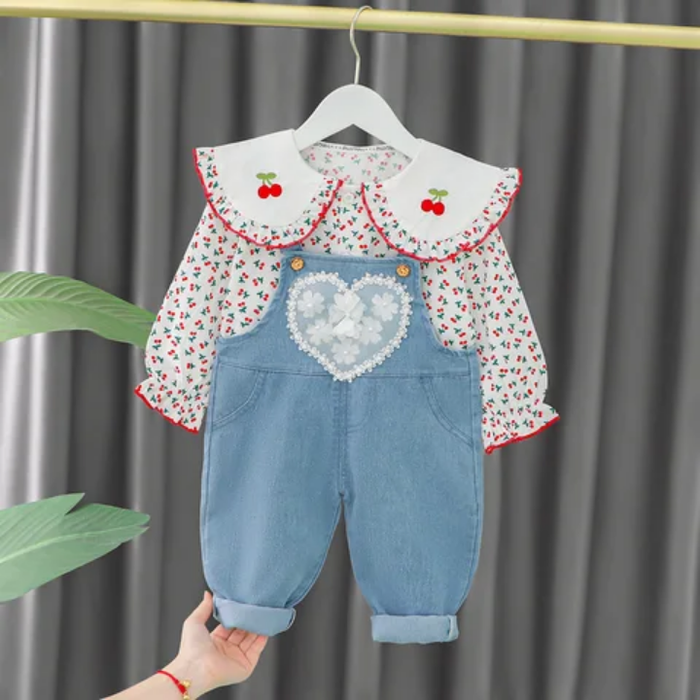 2pc Floral Heart Pinaform