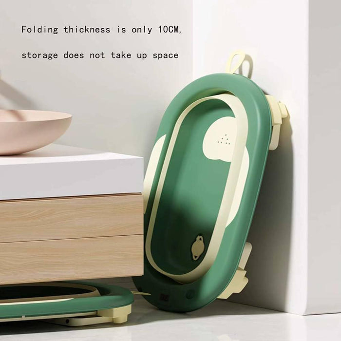 Folding bathtub with thermometer