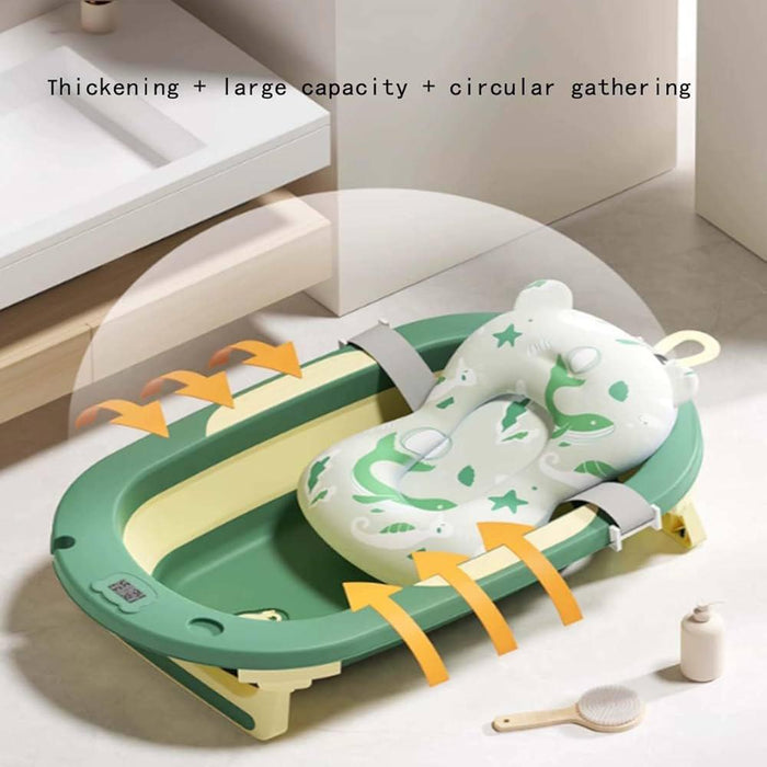 Folding bathtub with thermometer
