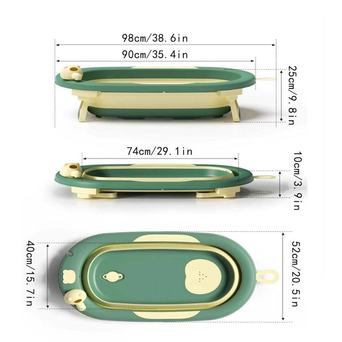 Folding bathtub with thermometer
