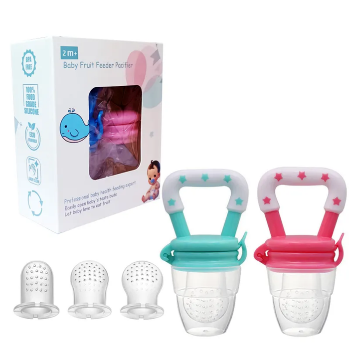2 Pieces Fresh Food Nibbler Baby Pacifiers Feeder Kids Fruit Feeder Nipples Feeding Nipple Fruit Feeder Pacifier