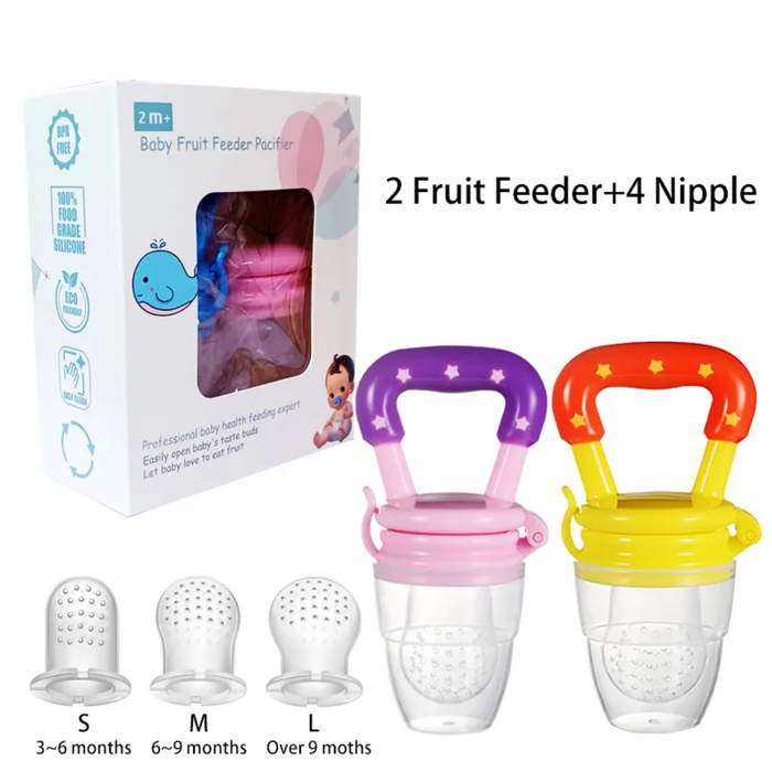 2 Pieces Fresh Food Nibbler Baby Pacifiers Feeder Kids Fruit Feeder Nipples Feeding Nipple Fruit Feeder Pacifier