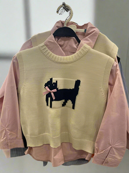 Girls 2pc Shirt with Sweater Vest