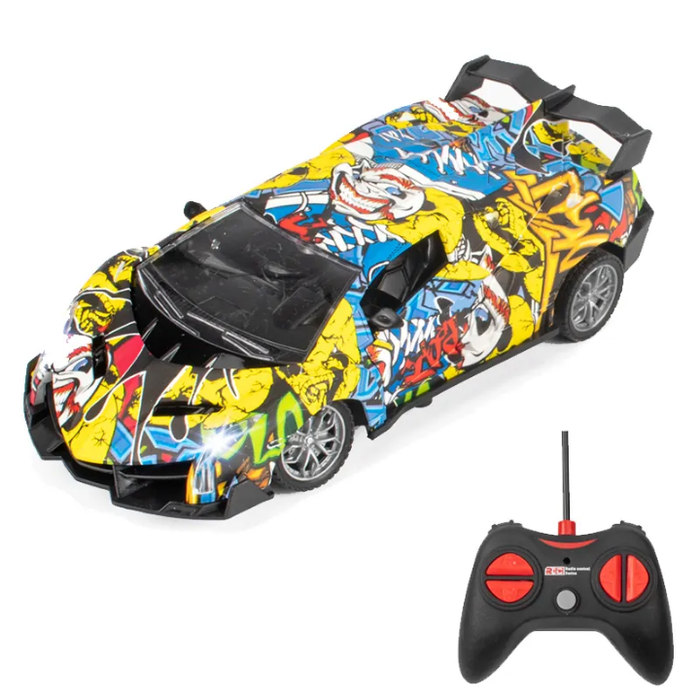 Interesting Graffiti Low Price Door Open Remote Control Cars Toys Kids