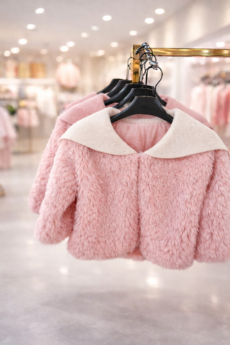 Kids Blush Fluffy Jacket