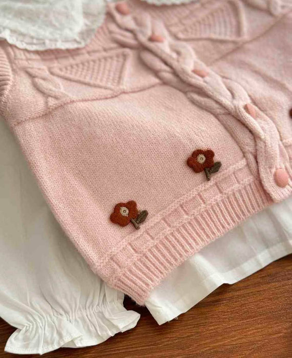 Girl Top with Sleeveless Sweater