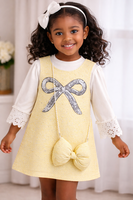 Classy 2pc Girl's Outfit with Ribbon