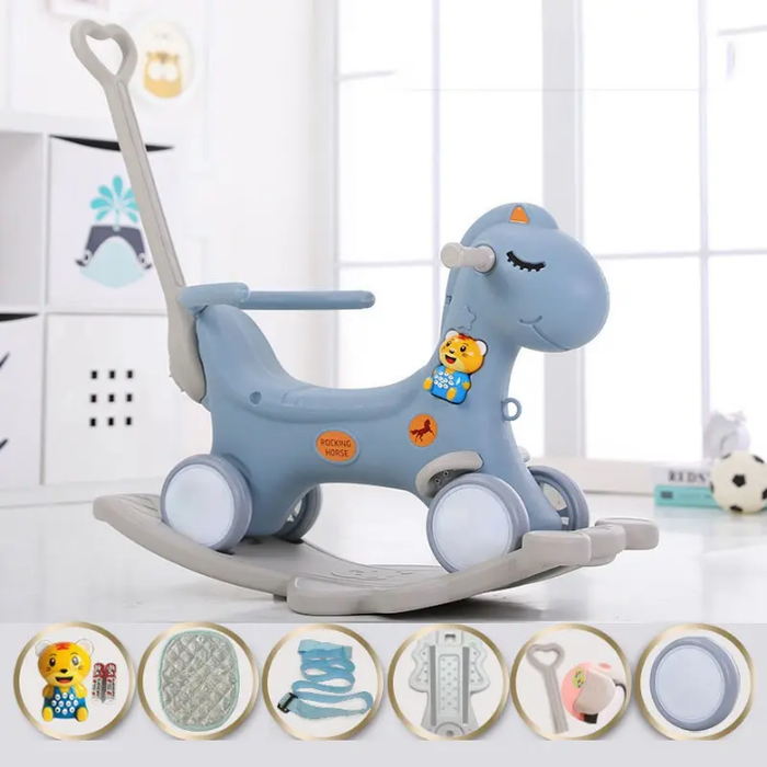 Rocking Horse for Children 2-in-1 First Birthday Gift Baby Trolley Toy Cart Dual-purpose Toddler Toys Baby Rocking Chair