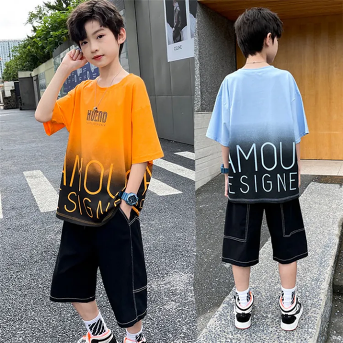 Children's Clothing Boys Suits Summer 3-12years Children's Boys Summer Clothing Fashion Tshirt Clothes