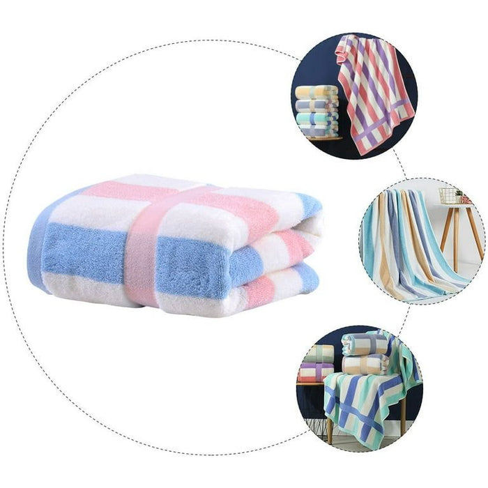 Cotton Strip Bath Towels