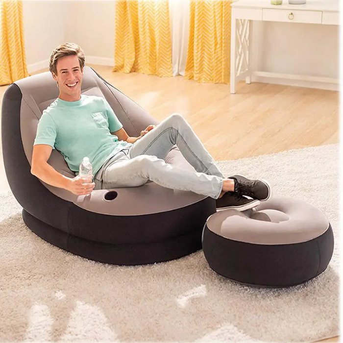 Intex 68564 54"x40"x31" Inflatable Chair Sofa Ultra Lounge Chair Sofa Trono Intex Inflatable Ultra Lounge With Ottoman