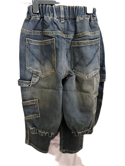 YOEHYAUL Boys' Cargo Style Handsome Jeans Winter Children's Velvet Thickened Casual Pants 2023 New Pants
