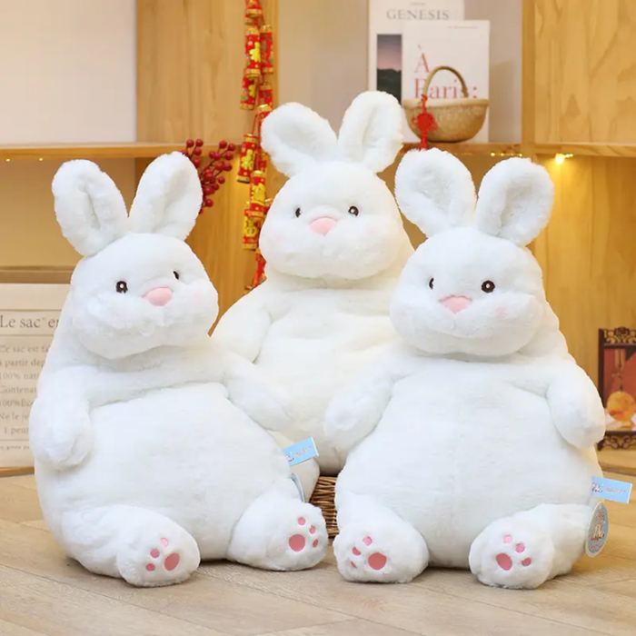 Easter Gift Fat Lazy Rabbit Bunny Plush Peluche Throw Pillow Cute Short Plush Toy Bunny Doll Stuffed Animal Fat Animal Bunny