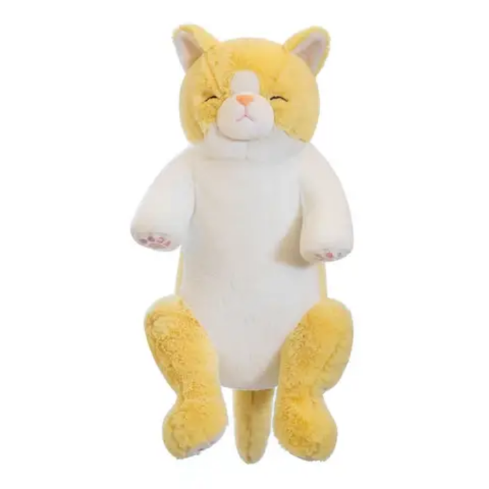 Cute Cat Sleeping Pillow for Children Fluffy Soft Fur Stuffed Animal Doll Lazy Cat Plush Toy