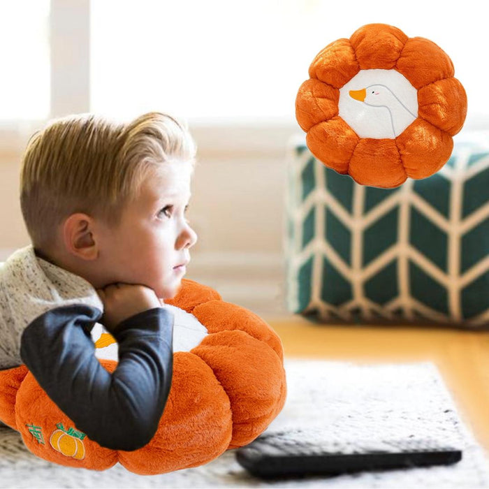 Plush Pumpkin Duck Cushion