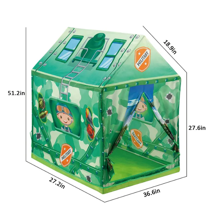 HOYE CRAFT Portable Folding Baby Tent House Military House Green Tents Camping Play for Kids Boys Gifts