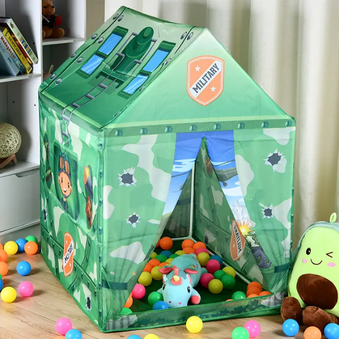 HOYE CRAFT Portable Folding Baby Tent House Military House Green Tents Camping Play for Kids Boys Gifts