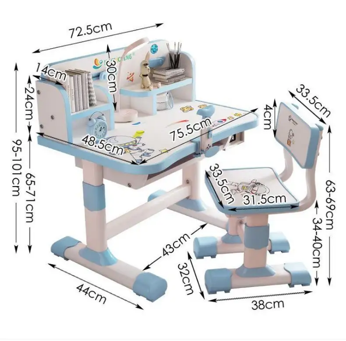 Modern High Quality Luxury Adjustable Table and Chair Writing Drawing Ergonomic Children Baby Study Table