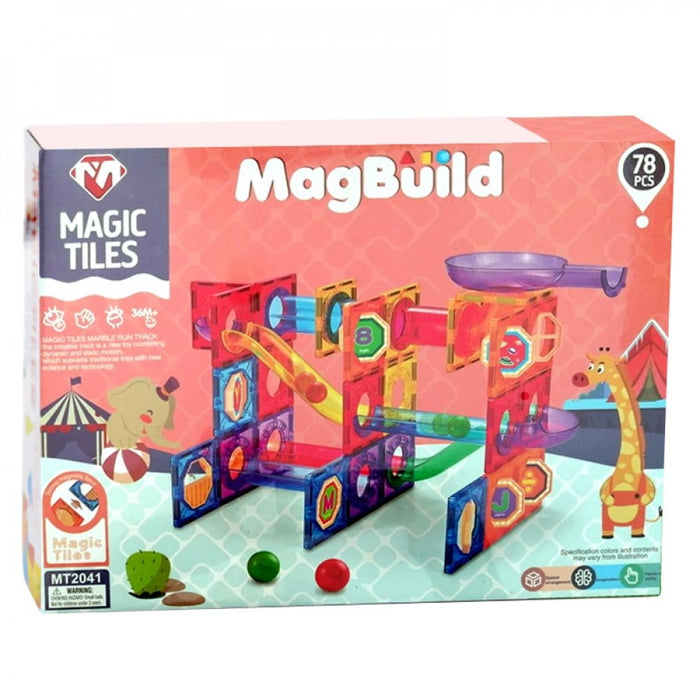 2025 New Trend Magnetic Tiles Colorful Educational Marble Runs Toys Inspirational Creativity for Kids Interesting