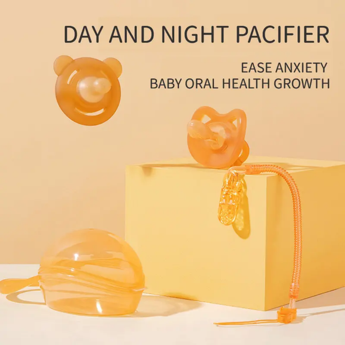 Food Grade Silicone Rubber Logo Customized Baby Pacifier Teething Nipple Soother Dummy Day Night Teat Pacifiers