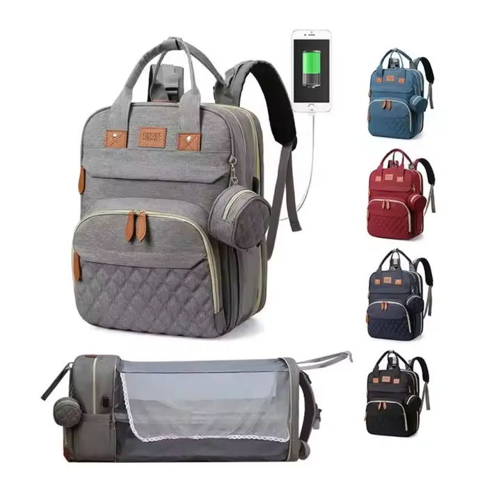 Low MOQ Multifunctional Folding Large Capacity Lightweight Portable Waterproof Maternity Baby Diaper Bag Backpack Mothers