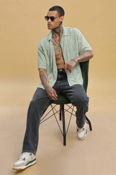 Men Cotton Netted T-shirt