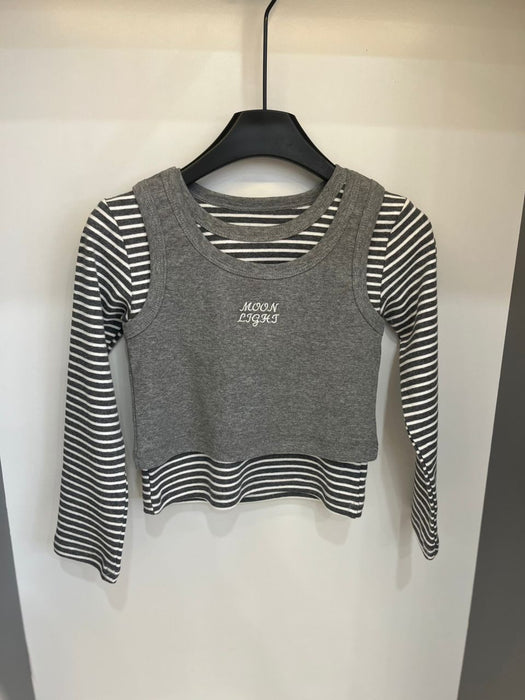 Moon Light 2pc Vest & Stripped Top