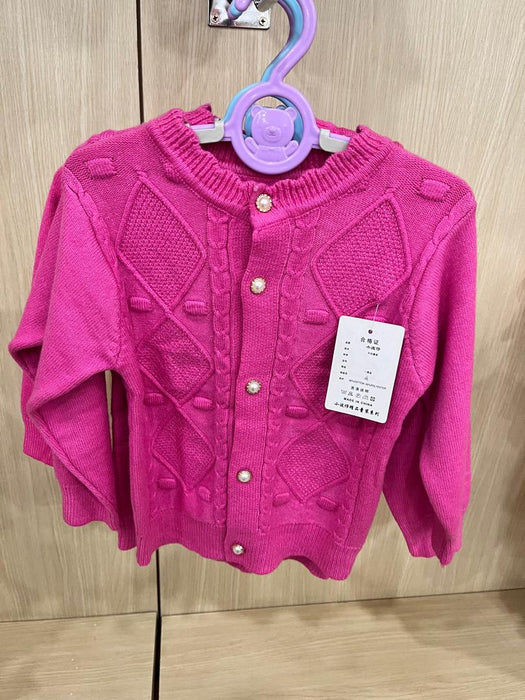 Soft Glutinous Cardigan Girl's Clothing 2024 Autumn and Winter New Loose Thick Cable-Knit Sweater