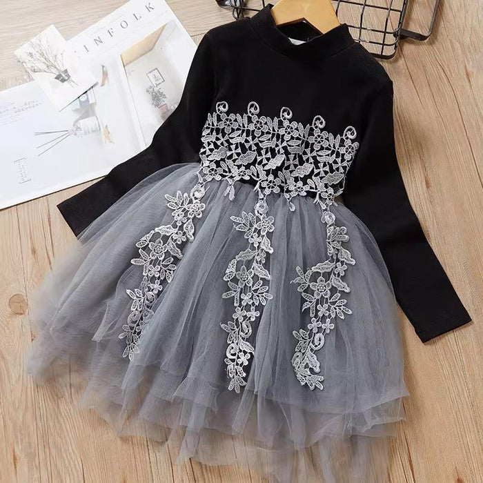 Net Dress with Hugging Flowers