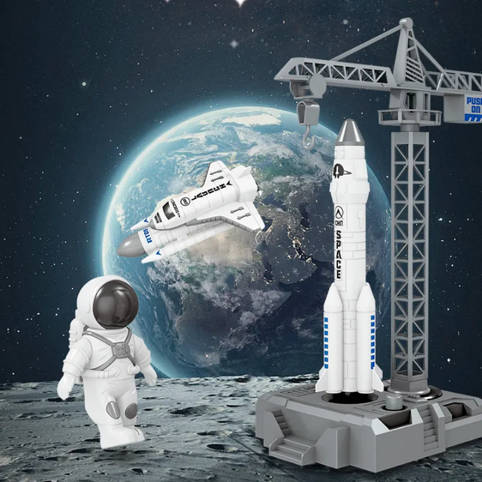 Kids DIY Assembly Creative Space Astronaut Electric Slot Car Rail Toys Road Race Tracks