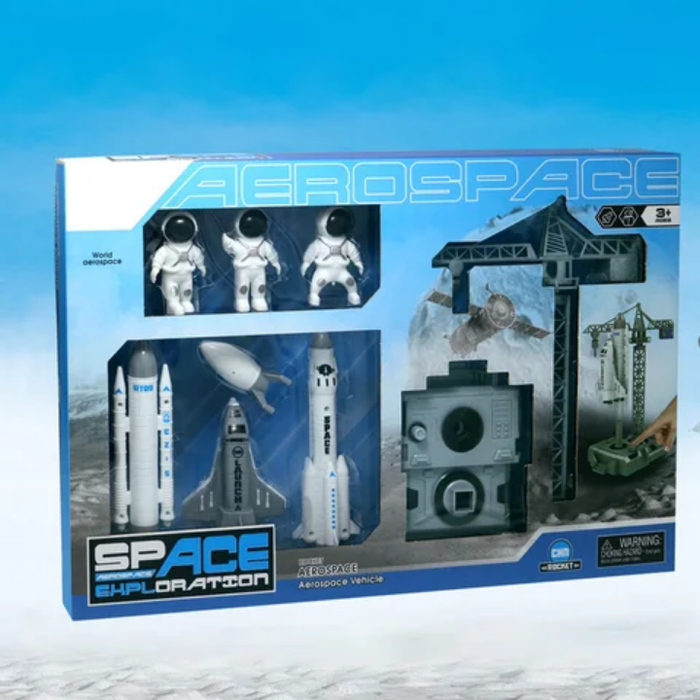 Kids DIY Assembly Creative Space Astronaut Electric Slot Car Rail Toys Road Race Tracks