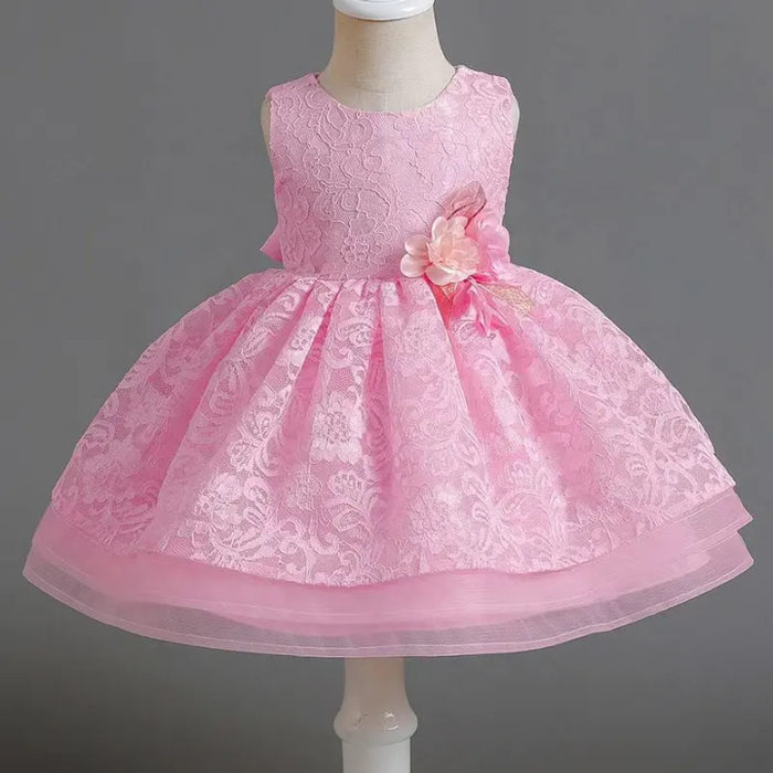 MU001 Children Autumn Dress Latest Frock Design Flower Girl Boutique Ruffle Birthday Dress 1 Year Old
