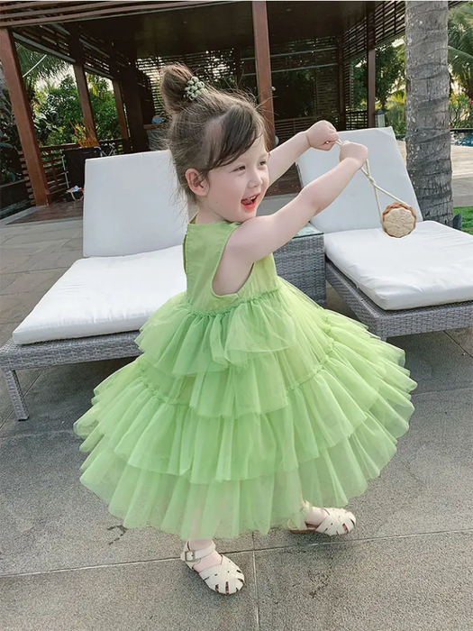 Tulle Princess Girl Frock Children Clothing Set Kids Party Dress for 2-5 Years Old