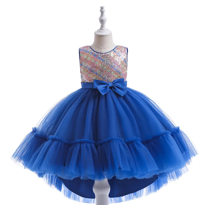 MQATZ Kids Evening Gowns Princess Formal Wedding Girls Dresses Appliques Tulle Pageant Dresses