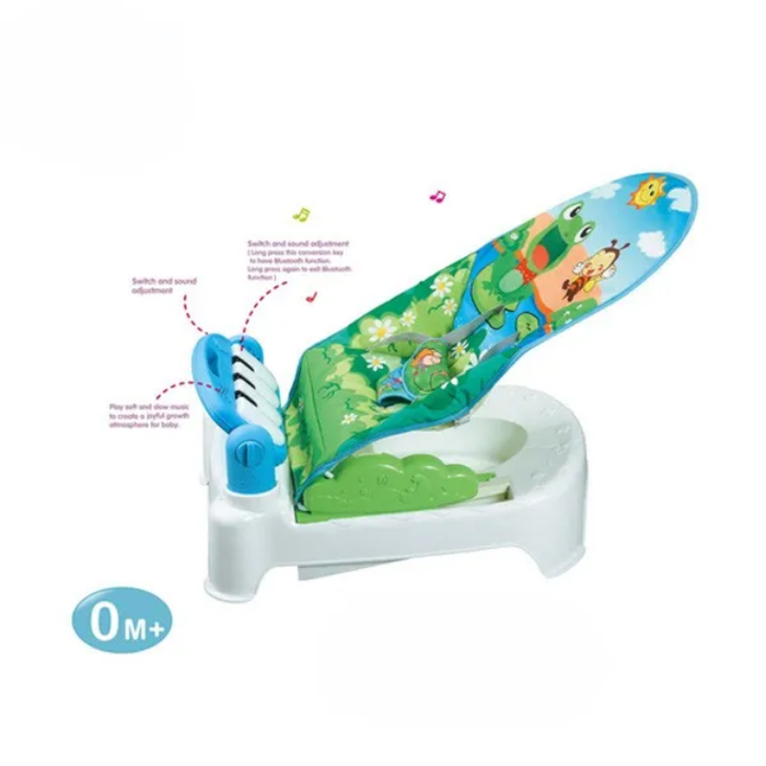 Multifunctional Newborn Pedal Piano Nursing Chair with Light and Music Comfortable Rocking Chair with Mosquito Net