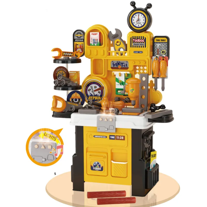 Electric Acousto-optic Tool Equipment Play Toys for Kids Plastic Simulation Repair Tool Table Set Toy