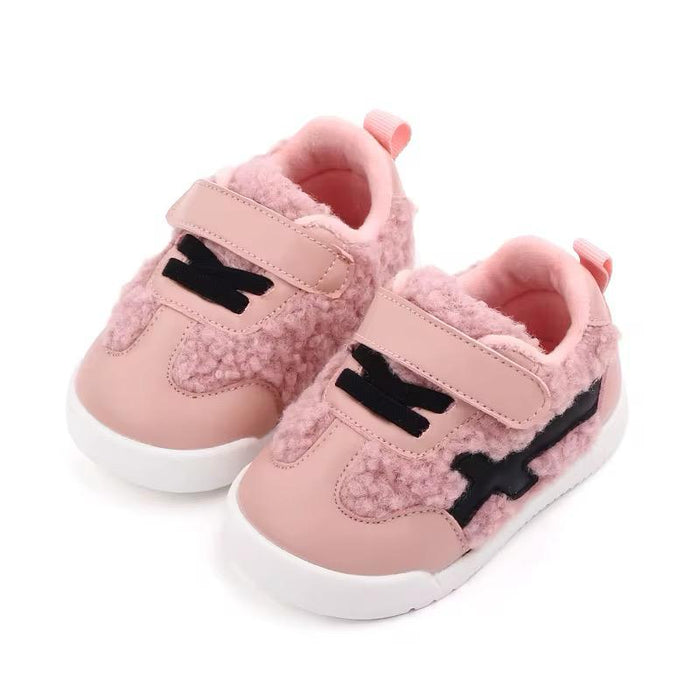 Velvet Sports Shoes New Korean Version Warm Cotton Boys Girls Casual Soft-Soled