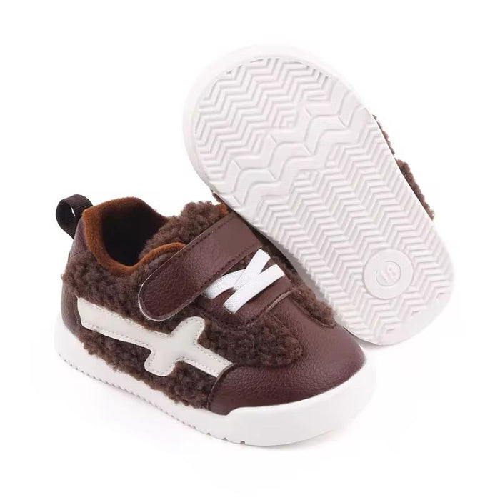 Velvet Sports Shoes New Korean Version Warm Cotton Boys Girls Casual Soft-Soled