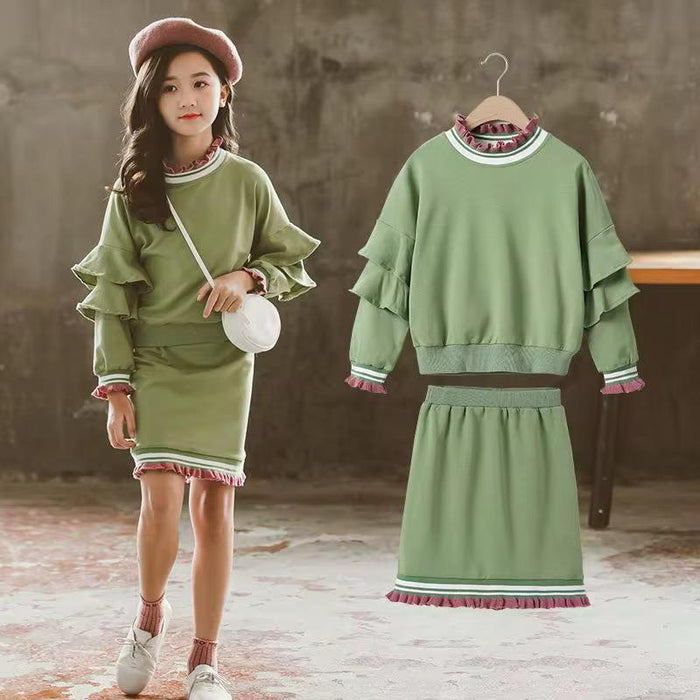 Girls Knitted Pullover Sweater with Skirt