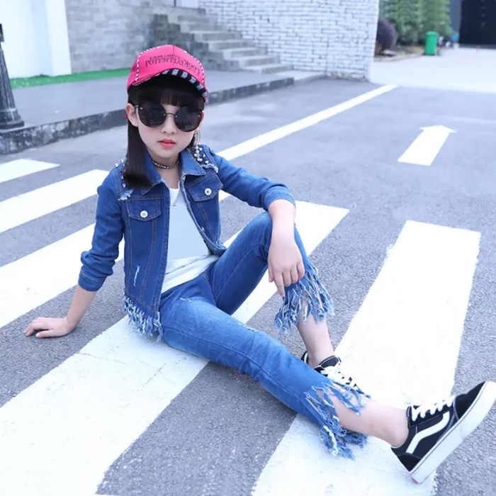 2pc Girls Jeans &  Jacket