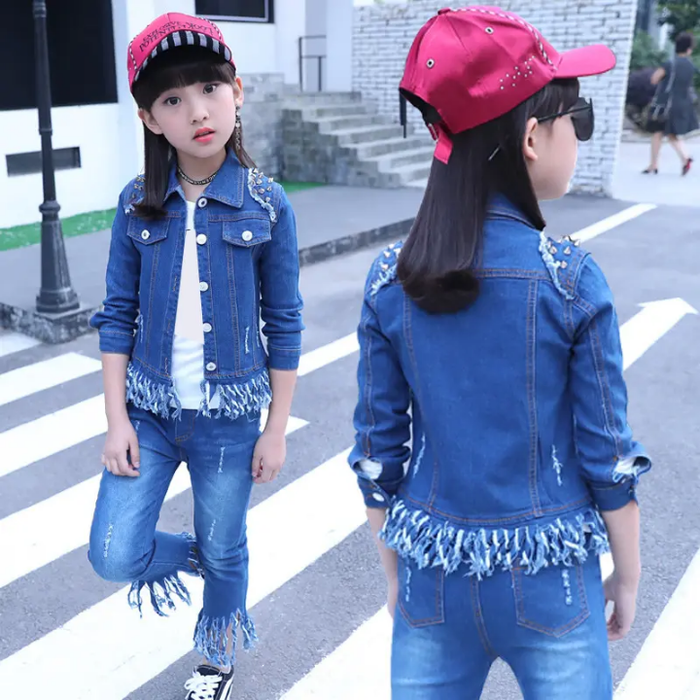 2pc Girls Jeans &  Jacket