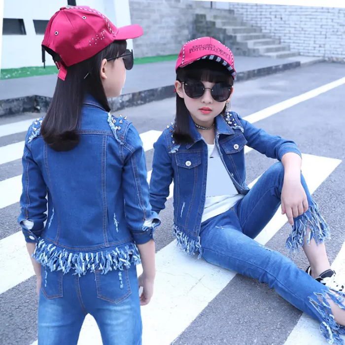 2pc Girls Jeans &  Jacket