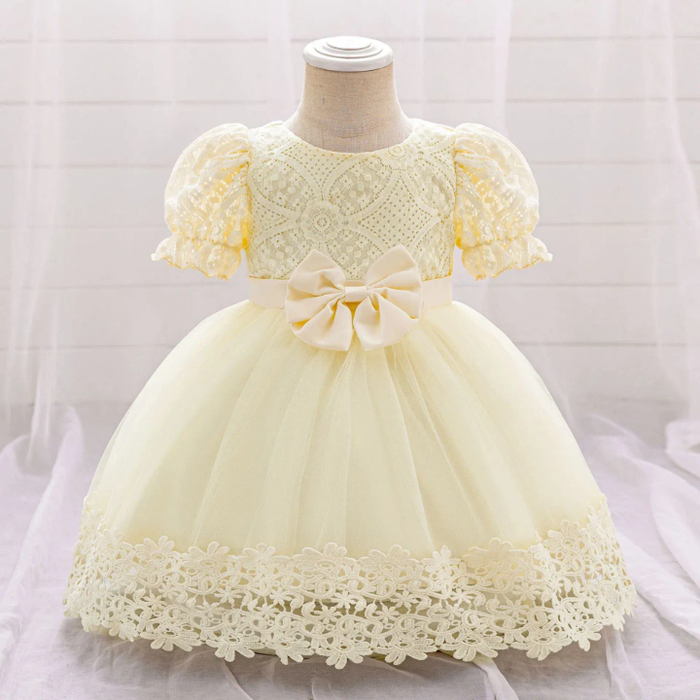 r Baby Girls Birthday Party Dress Princess Short Sleeve Bow Elegant Dresses Kids Frock Design