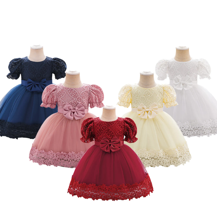 r Baby Girls Birthday Party Dress Princess Short Sleeve Bow Elegant Dresses Kids Frock Design